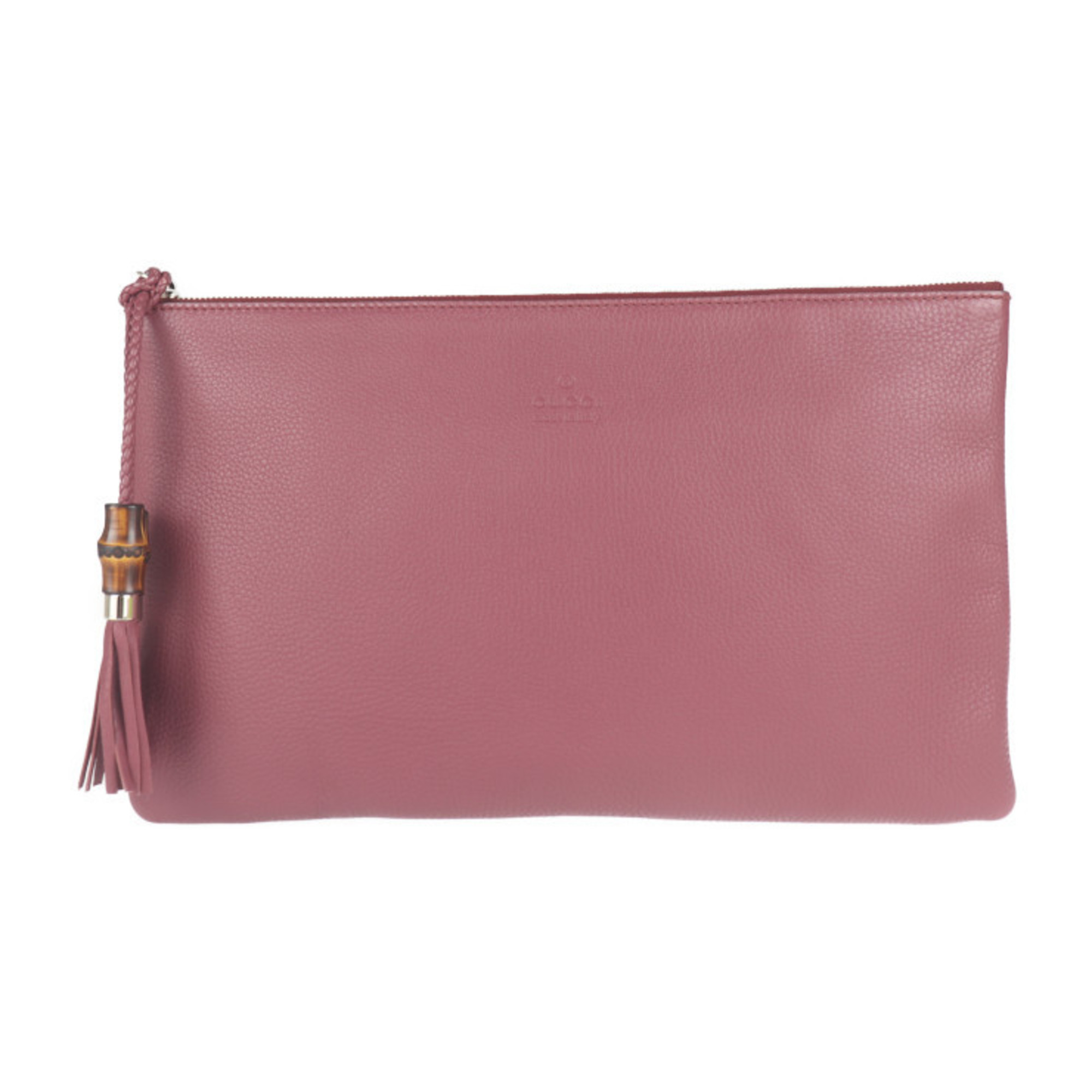 Gucci Bamboo Tassel Clutch Bag 376858 Leather Pink